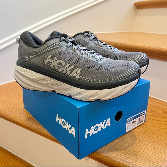 NWT Hoka Bondi 7 Wild Dove Grey / Dark Shadow Hoka One One - Picture 3 of 14
